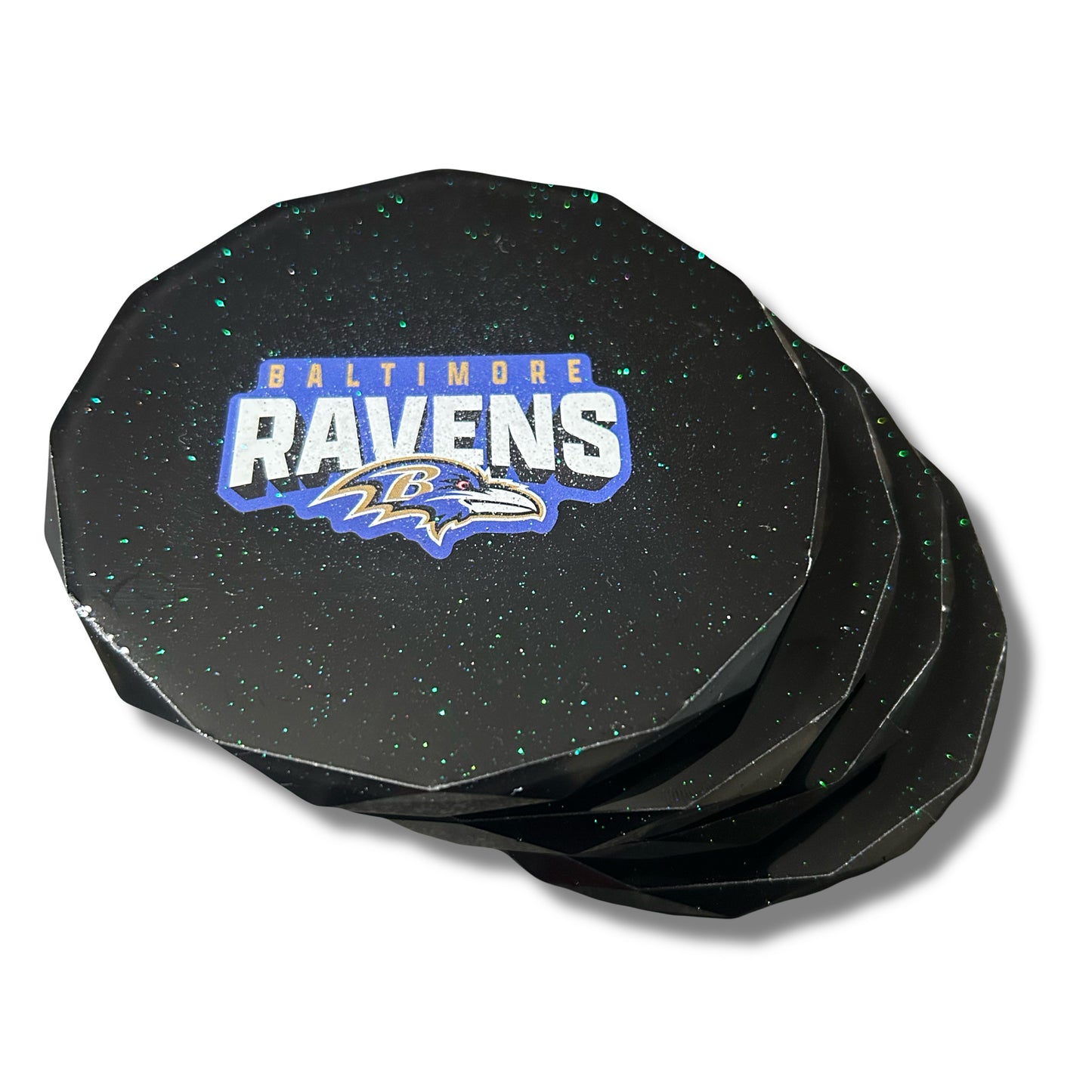 4 Piece NFL Diamond Edge Coaster Set