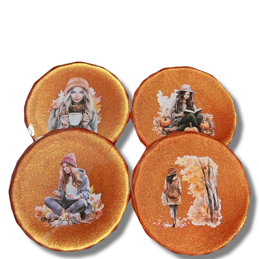 4 Piece Diamond Edge Coaster Set