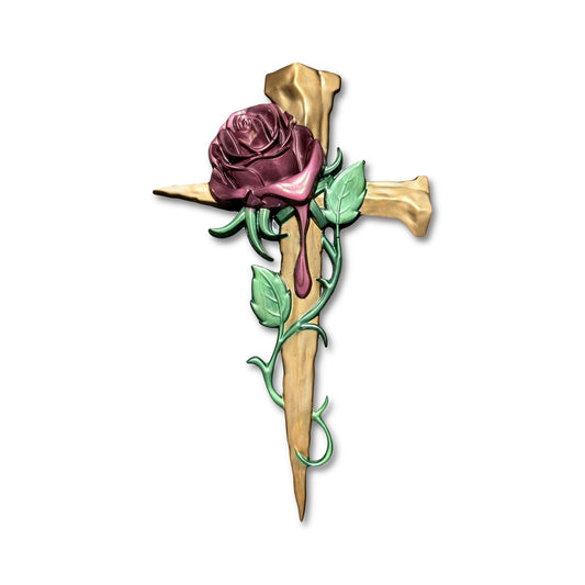Cross with Rose Decor