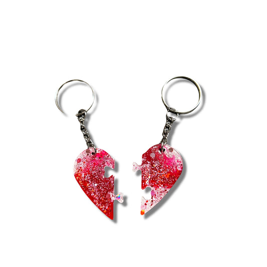 Heart Shaped Puzzle Keychain
