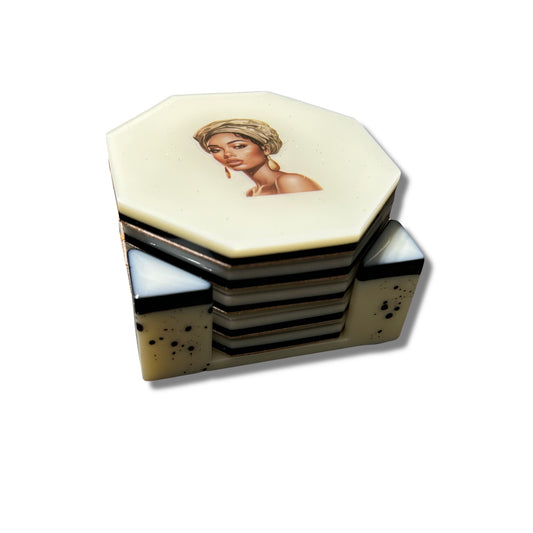 6 Piece Octagon Coaster Set