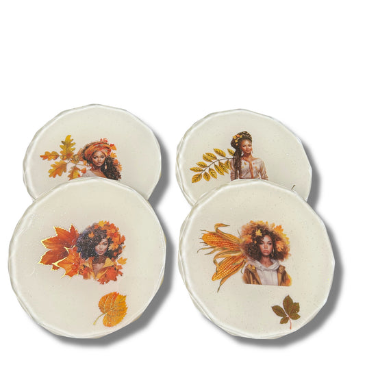 4 Piece Diamond Edge Coaster Set