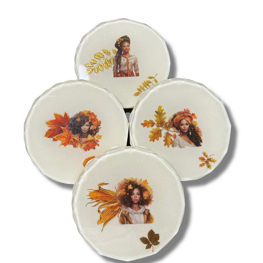 4 Piece Diamond Edge Coaster Set